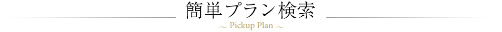 簡単プラン検索?Pickup Plan?